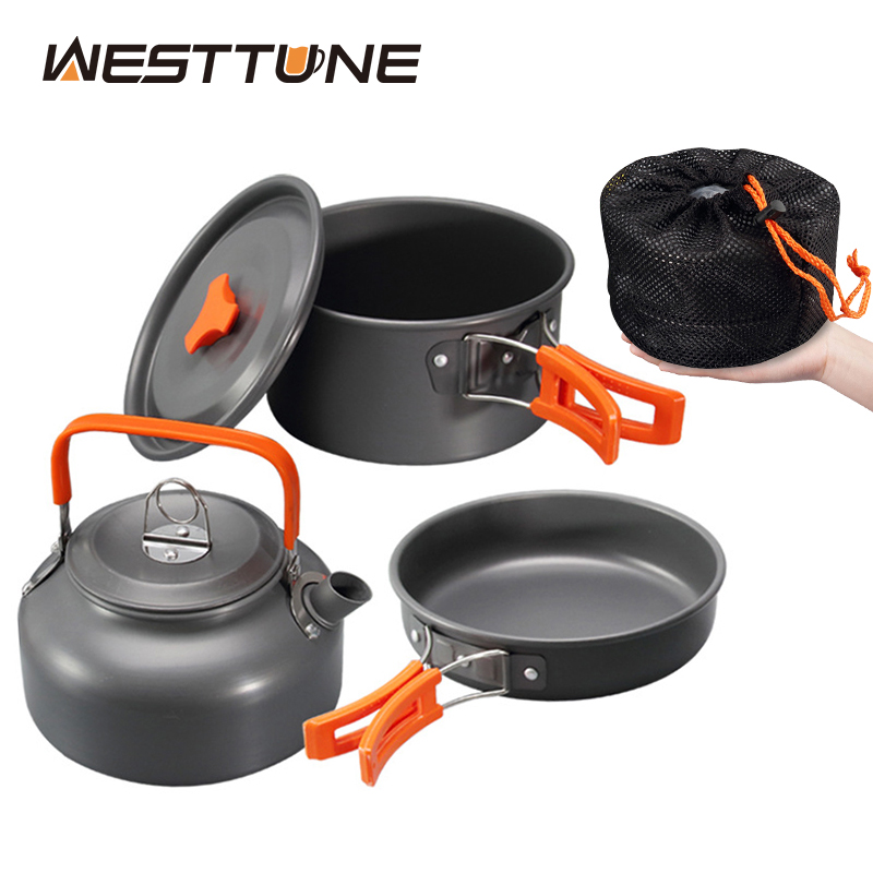 Camping Cooking Set Large - WESTTUNE Camping Cookware Kit Aluminum Outdoor
