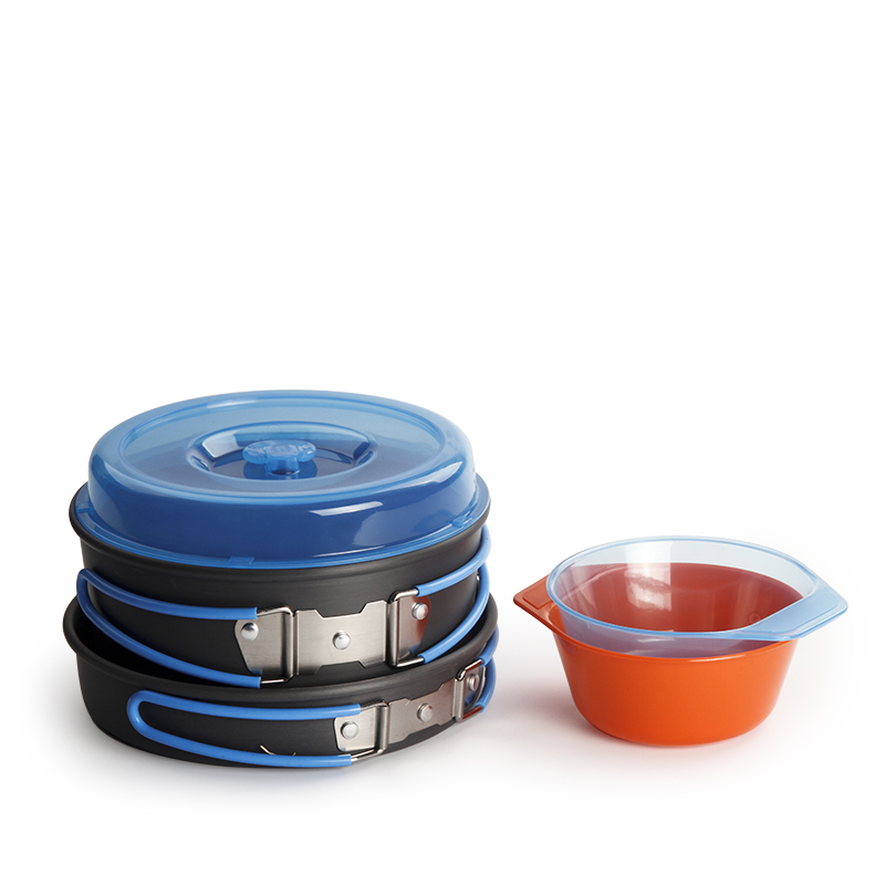 Camping Cooking Kit - Camping Cookware Backpacking Pot Pan Bowls