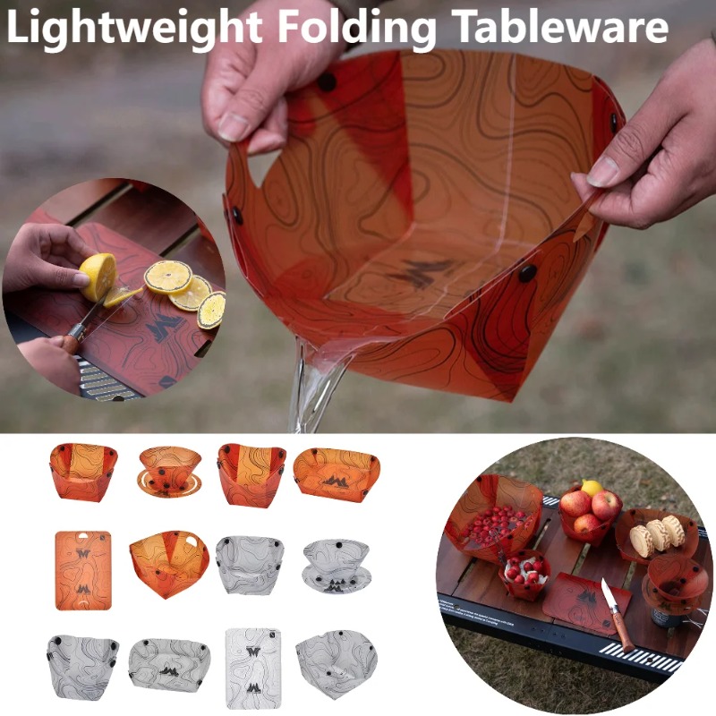 Camping Cooking Kit - Foldable Camping Tableware Portable Bowl Dinner