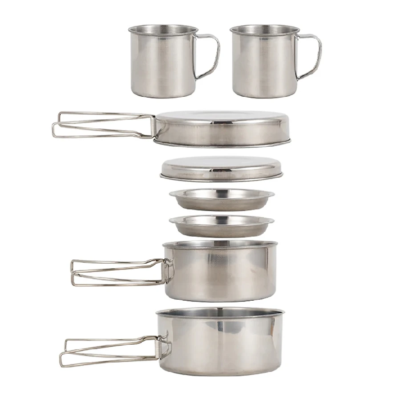 8pcs/Set Camping Cookware Mess - огляд і ціна Camping Cooking Set Large