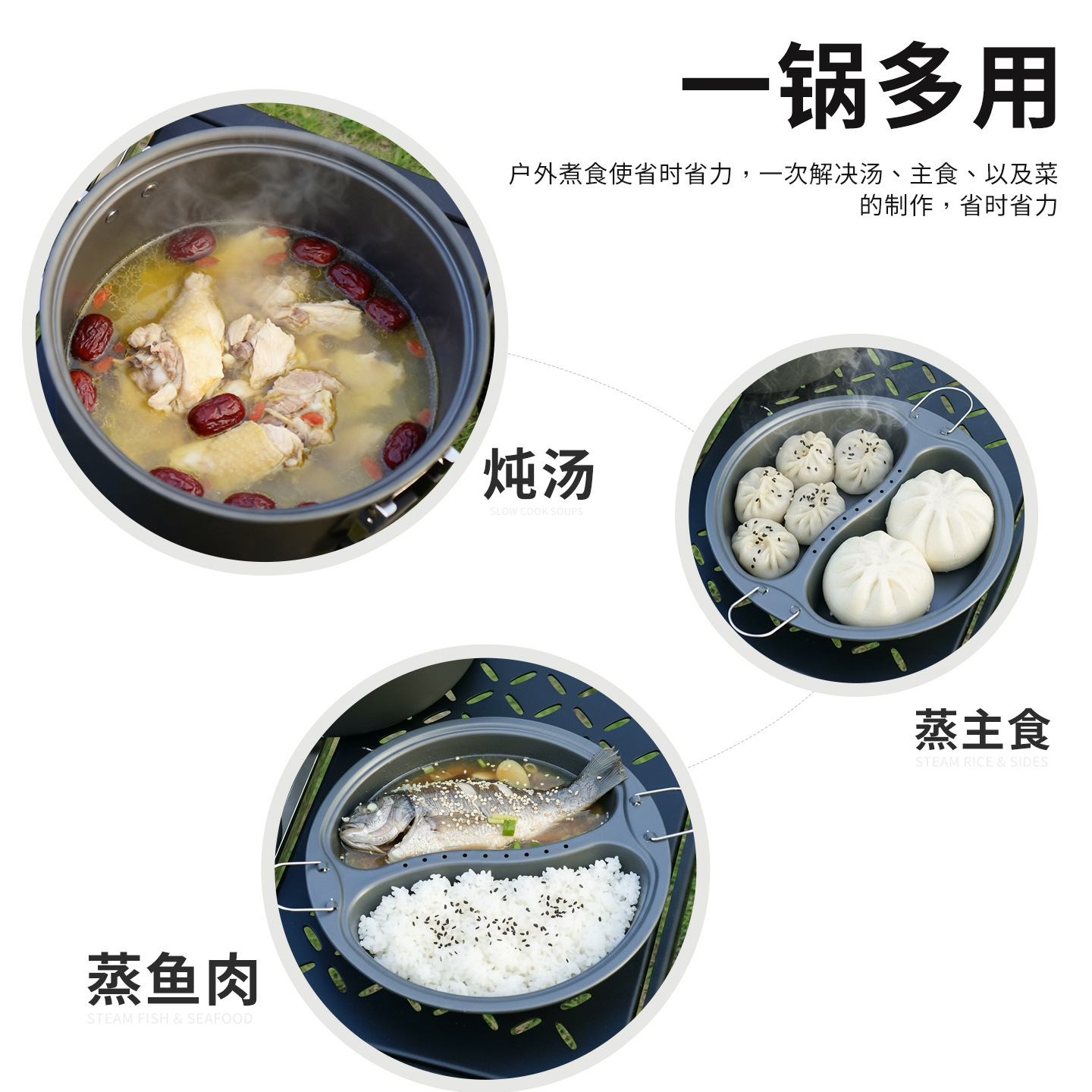 6.5L Large Capacity Mandarin D - огляд і ціна Camping Cooking Set Large