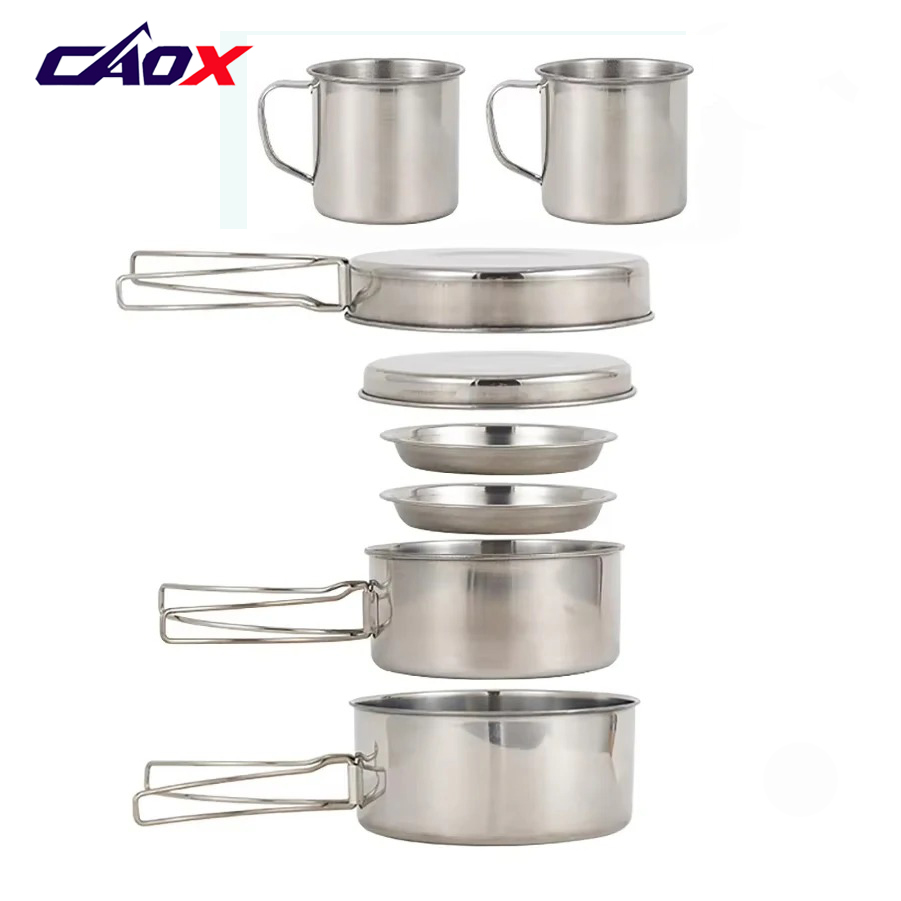 CAOX 8pcs/Set Camping Cookware - огляд і ціна Camping Cooking Set Large