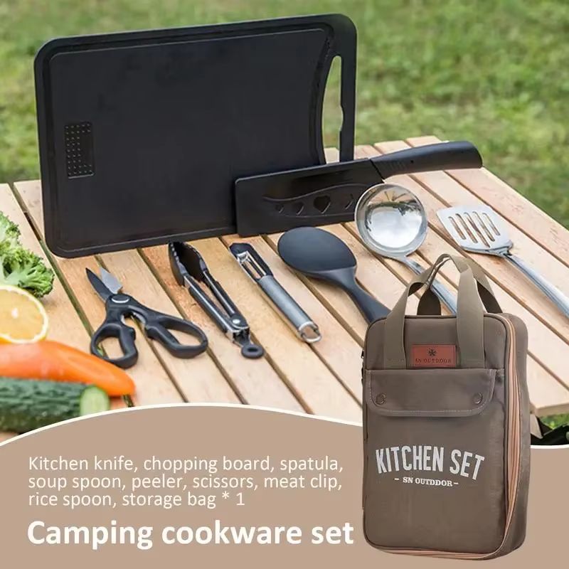 8pcs Camping Kitchen Cookware  - огляд і ціна Camping Cooking Set Jetboil