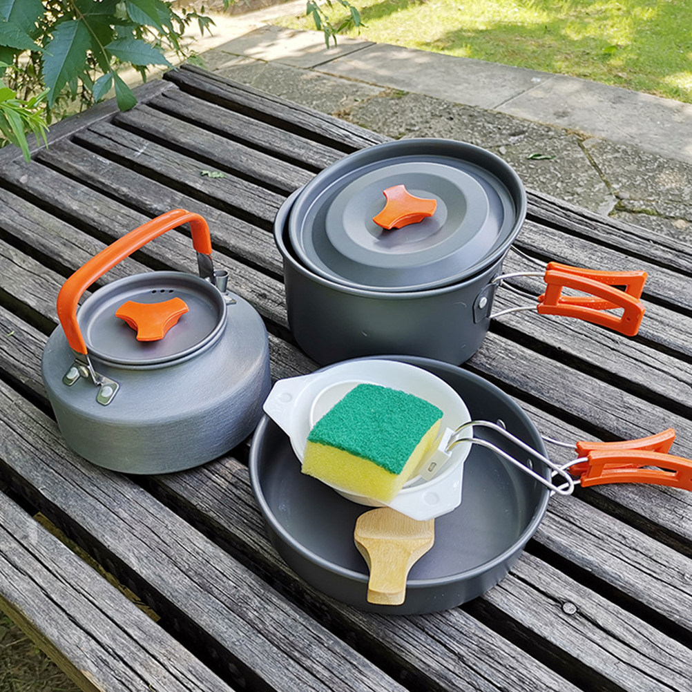7Pcs Compact Camping Tableware - огляд і ціна Camping Cooking Set Compact