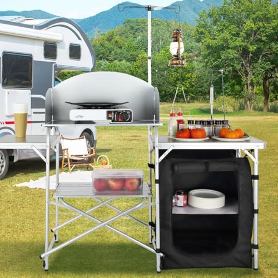 Camping Kitchen Table, Folding - огляд і ціна Camping Cooking Table With Storage