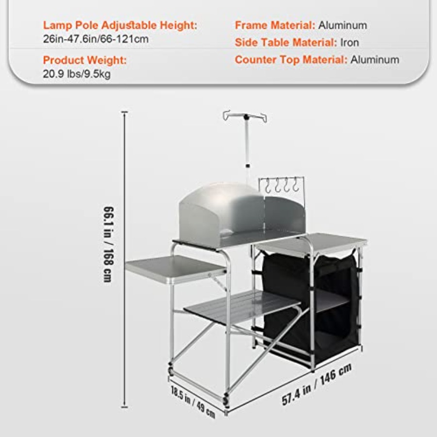 Camping Kitchen Table, Folding - огляд і ціна Camping Cooking Table With Storage