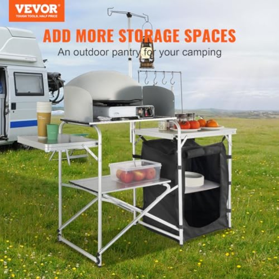 Camping Kitchen Table, Folding - огляд і ціна Camping Cooking Table With Storage