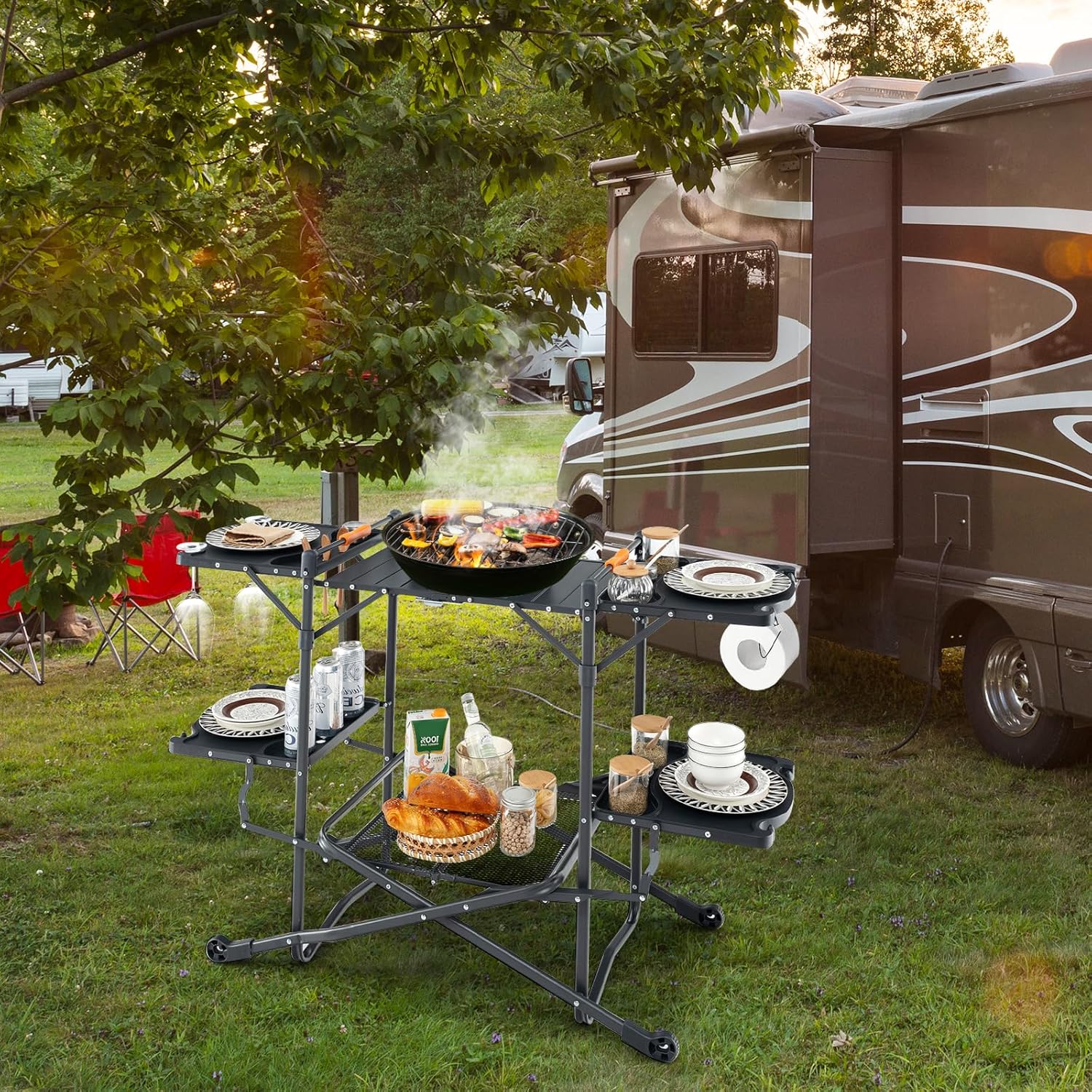 Portable Camp Cooking Table wi - огляд і ціна Camping Cooking Table With Storage