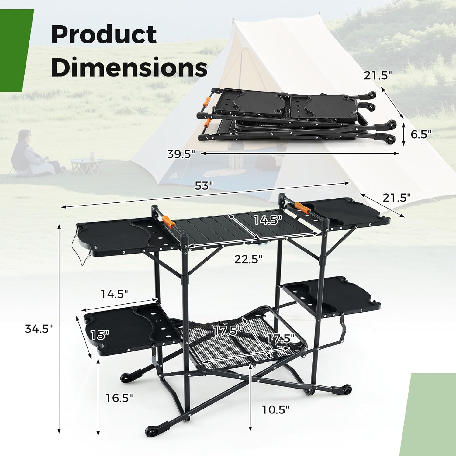 Portable Camp Cooking Table wi - огляд і ціна Camping Cooking Table With Storage