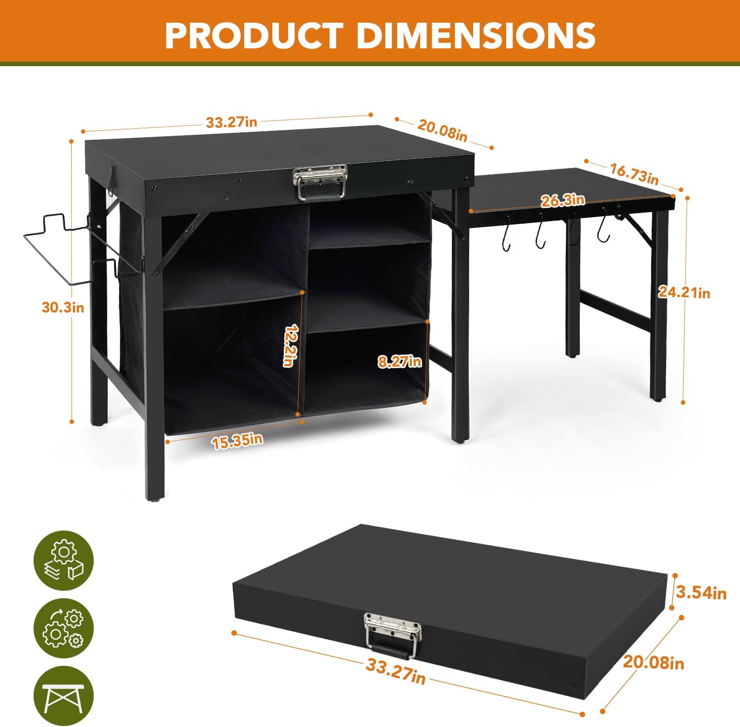 Portable Foldable Griddle Stan - огляд і ціна Camping Cooking Table With Storage