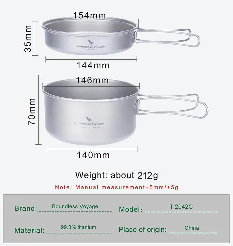 Boundless Voyage Titanium Pot  - огляд і ціна Camping Cooking Set Compact