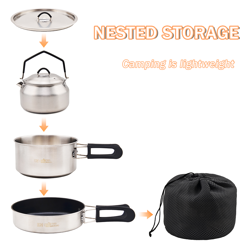Camping Cookware Set Portable  - огляд і ціна Camping Cooking Set Large