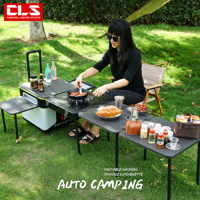 Portable Mobile Camping Kitche - огляд і ціна Camping Cooking Table With Storage
