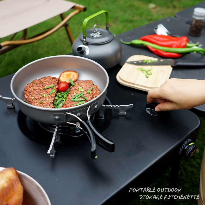 Portable Mobile Camping Kitche - огляд і ціна Camping Cooking Table With Storage