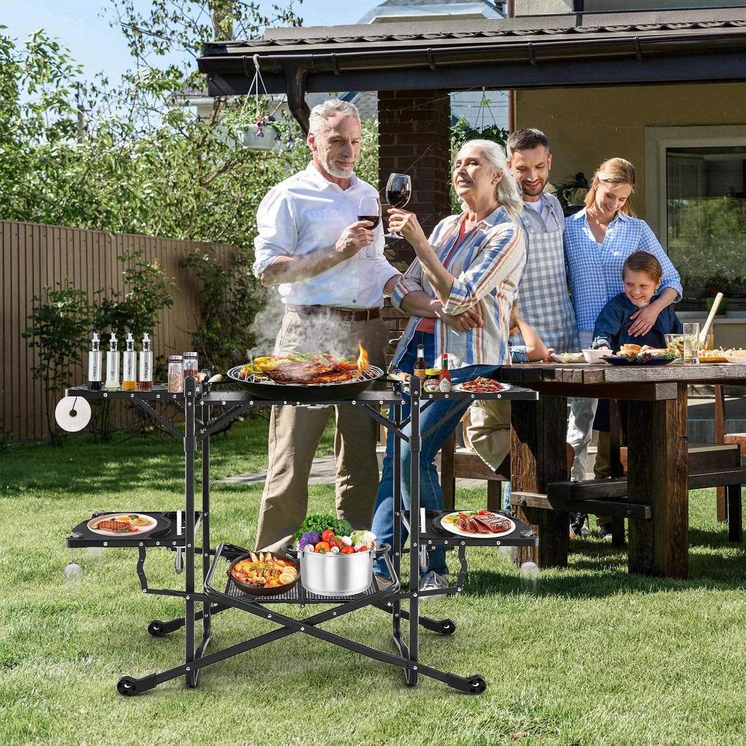 Portable Outdoor Folding Cooki - огляд і ціна Camping Cooking Table With Storage