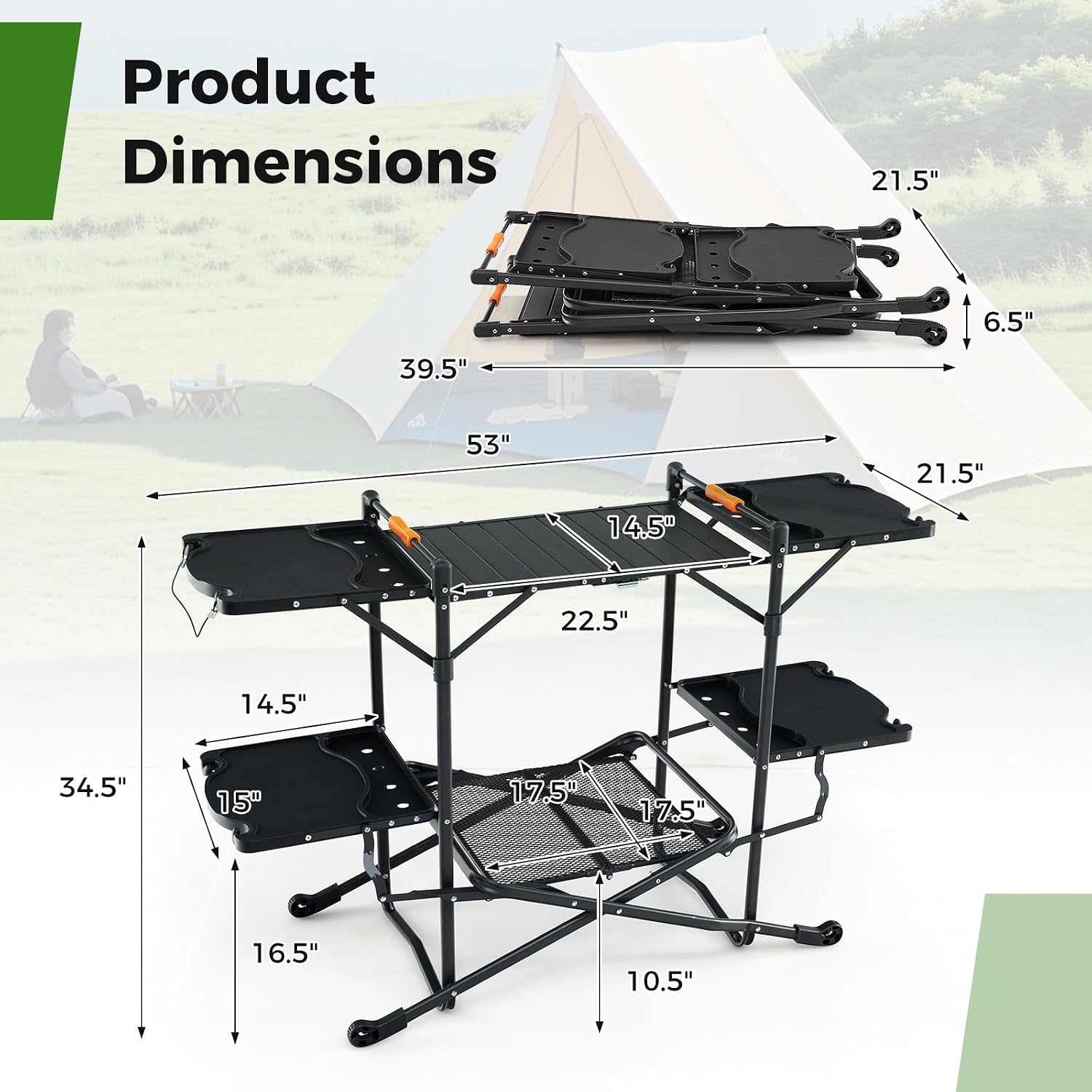Portable Outdoor Folding Cooki - огляд і ціна Camping Cooking Table With Storage