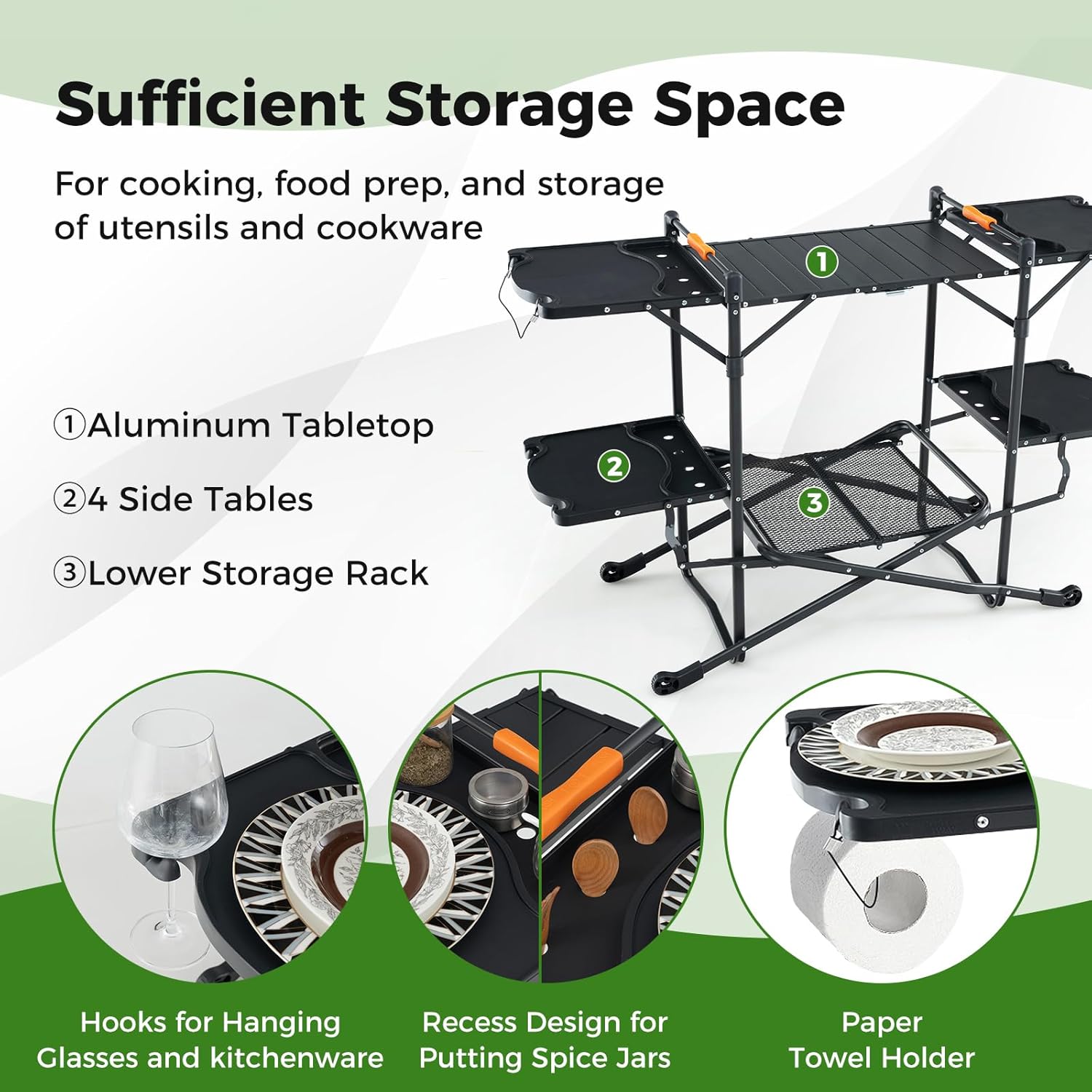 Portable Outdoor Folding Cooki - огляд і ціна Camping Cooking Table With Storage