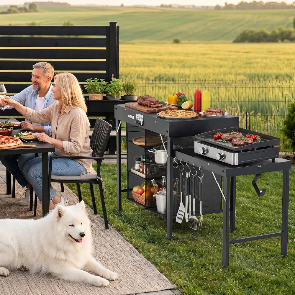 Foldable Metal Grill Table wit - огляд і ціна Camping Cooking Table With Storage