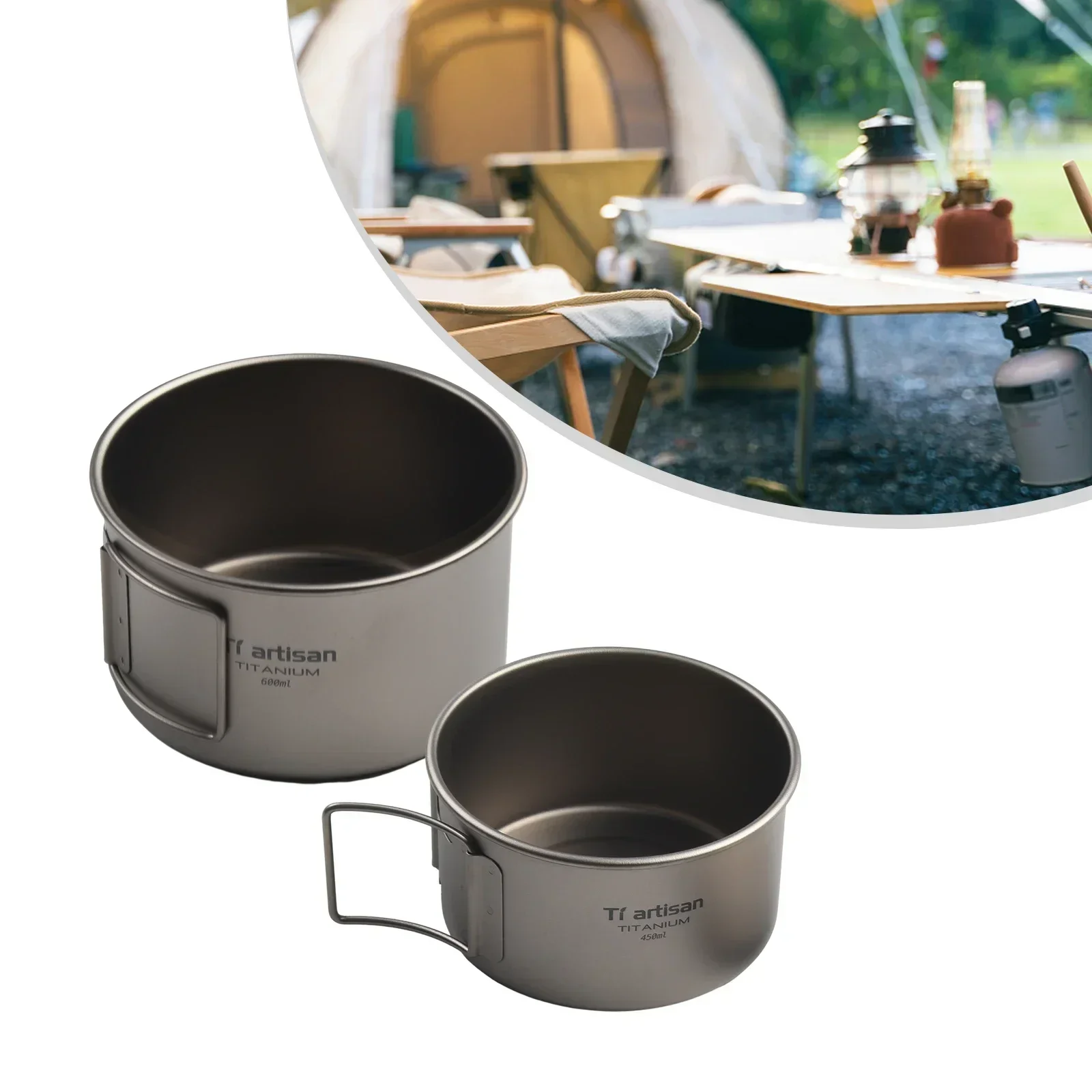Titanium Bowl With Folding Han - огляд і ціна Campfire Cooking Anime