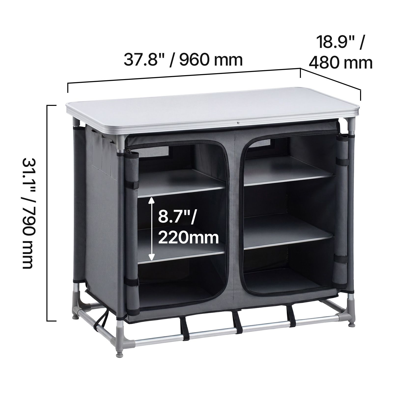 Camping Storage Cabinet, Outdo - огляд і ціна Camping Cooking Table With Storage