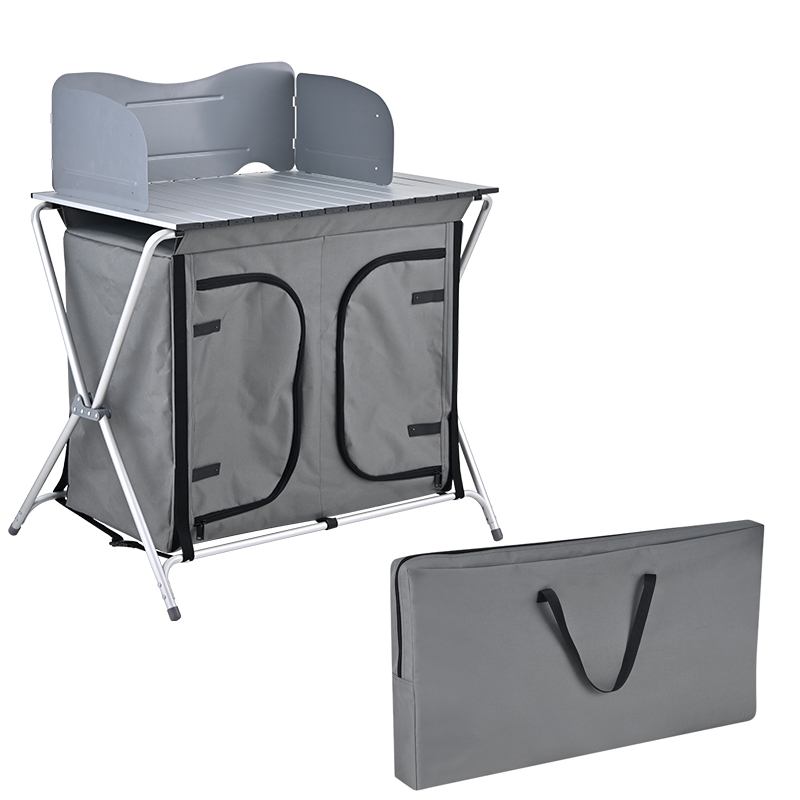 Aluminum Folding Outdoor Porta - огляд і ціна Camping Cooking Table With Storage