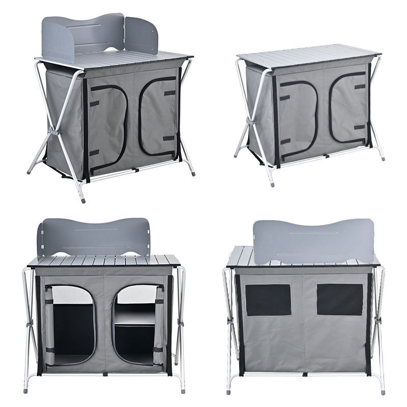 Aluminum Folding Outdoor Porta - огляд і ціна Camping Cooking Table With Storage