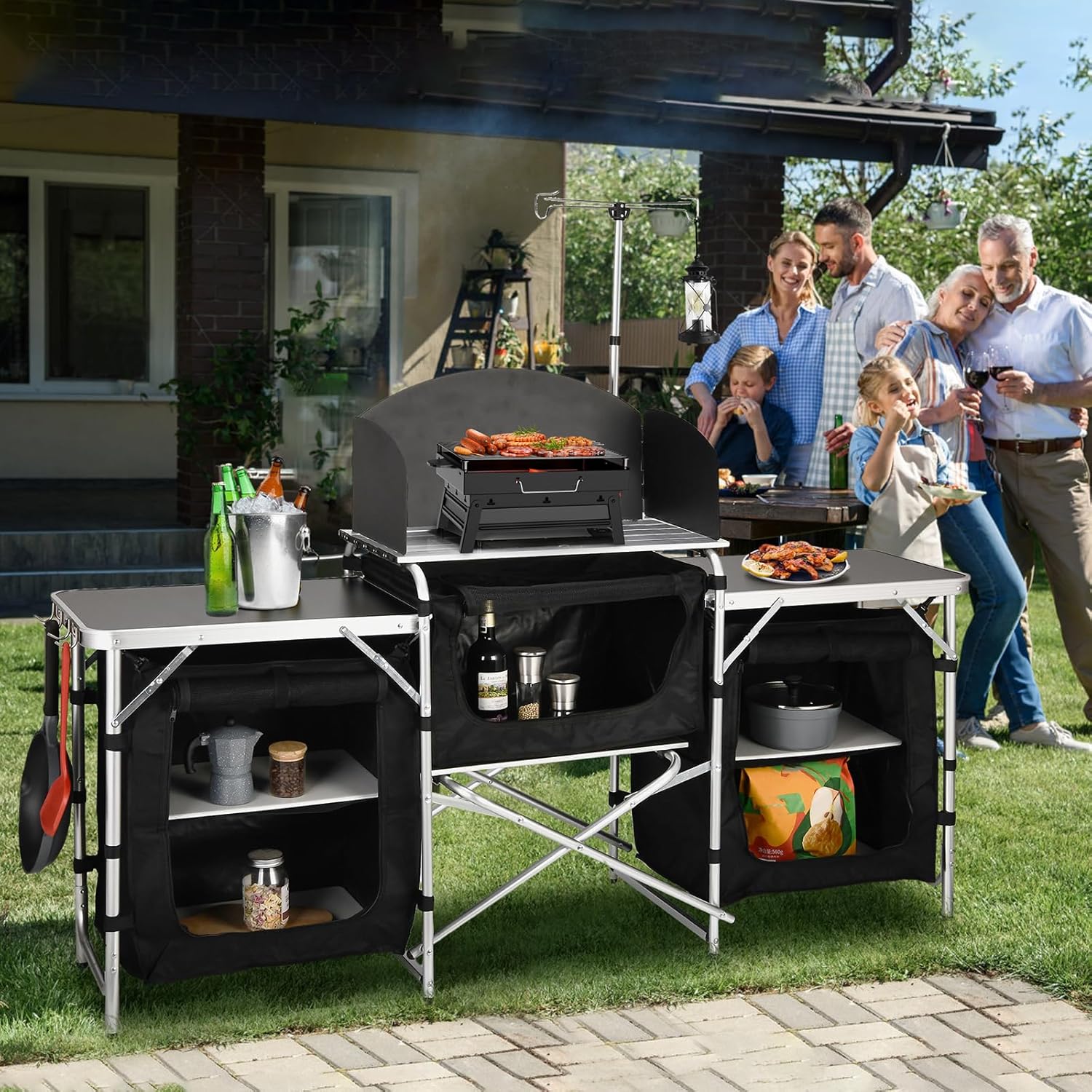 Aluminum Folding Camping Kitch - огляд і ціна Camping Cooking Table With Storage