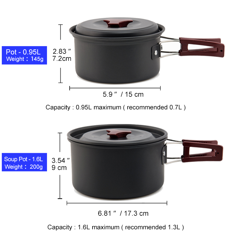 Widesea Camping Cookware Set O - огляд і ціна Camping Cooking Set Large