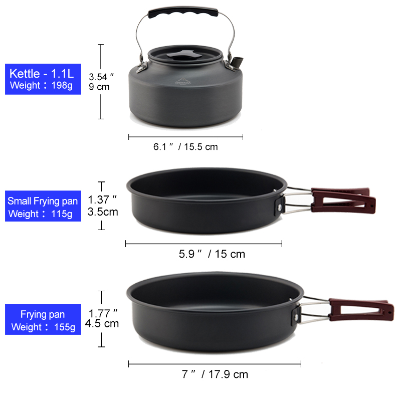 Widesea Camping Cookware Set O - огляд і ціна Camping Cooking Set Large