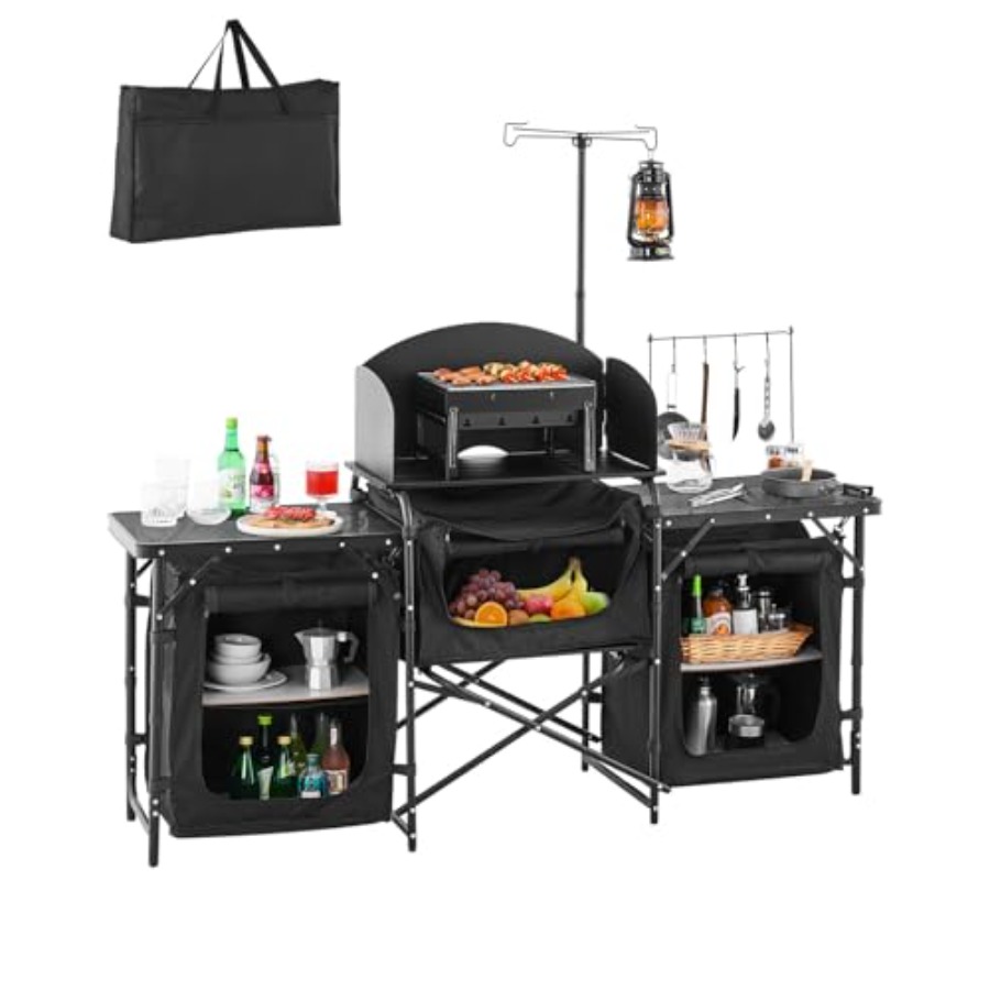 Camping Kitchen Table, Outdoor - огляд і ціна Camping Cooking Table With Storage