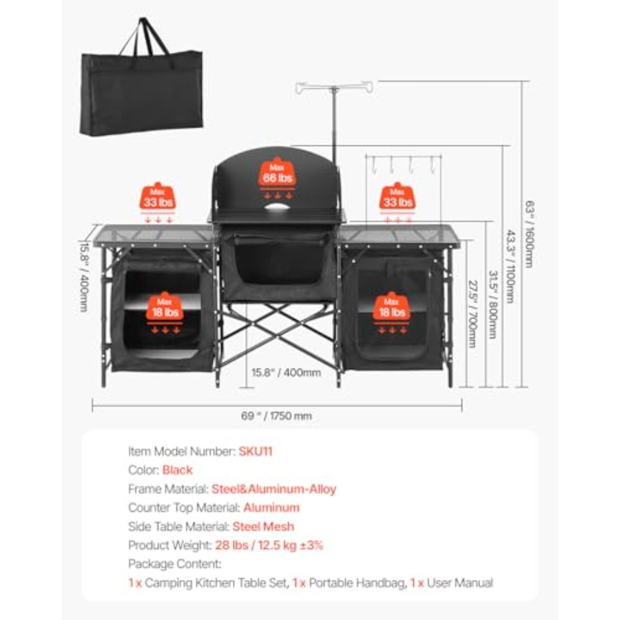 Camping Kitchen Table, Outdoor - огляд і ціна Camping Cooking Table With Storage