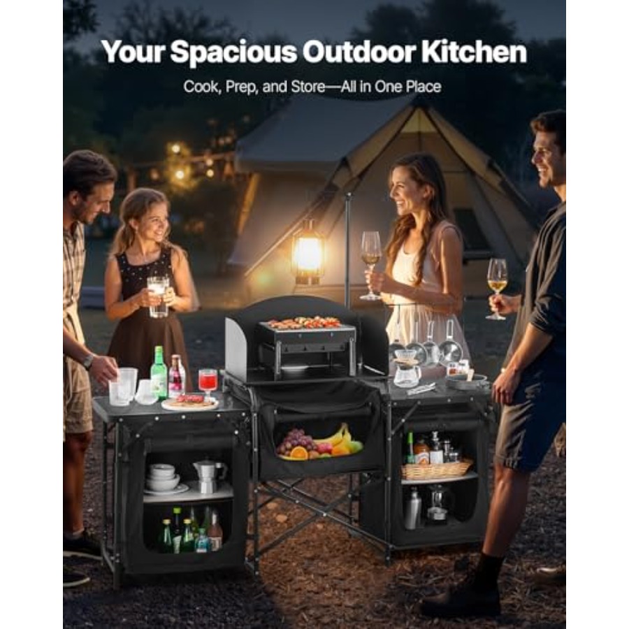 Camping Kitchen Table, Outdoor - огляд і ціна Camping Cooking Table With Storage