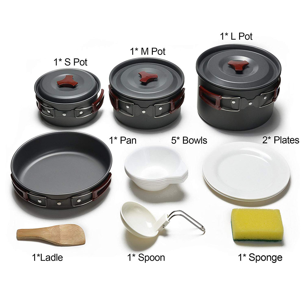 Outdoor Camping Cookware Kit N - огляд і ціна Camping Cooking Set Large