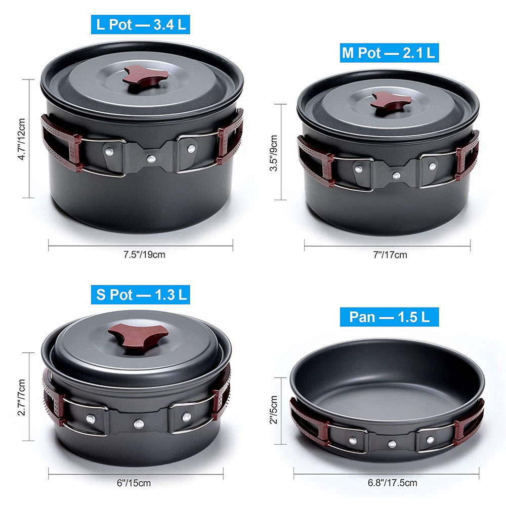 Outdoor Camping Cookware Kit N - огляд і ціна Camping Cooking Set Large