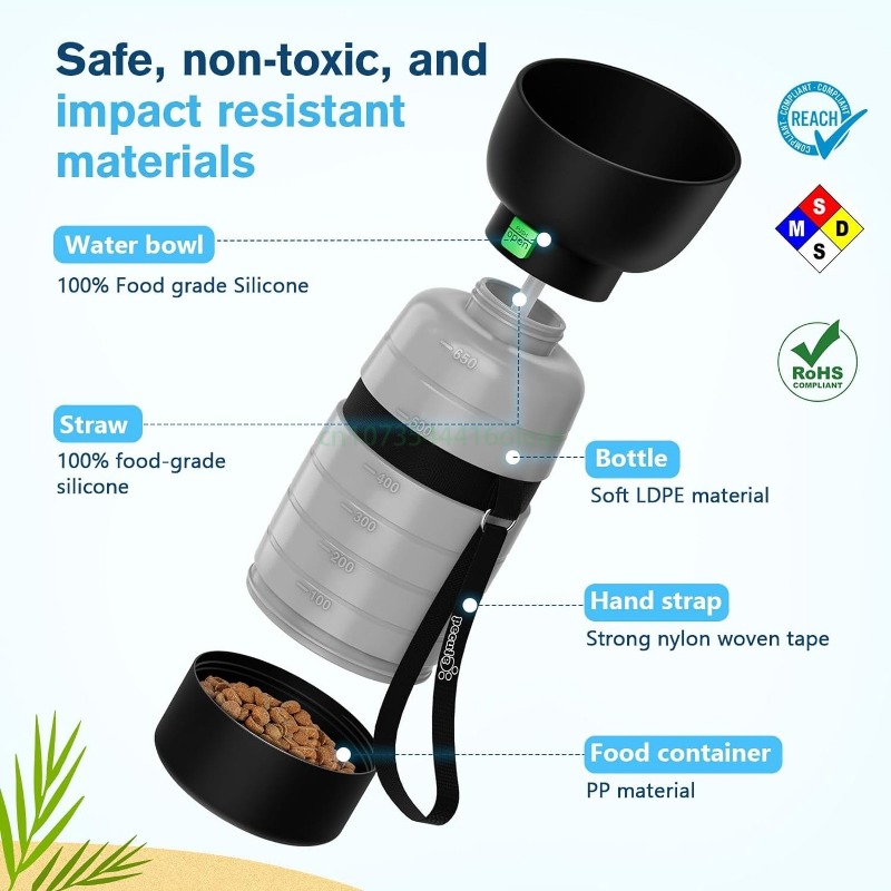 650ML Dog Water Bottle with 15 - огляд і ціна Camping Cooking Bowl