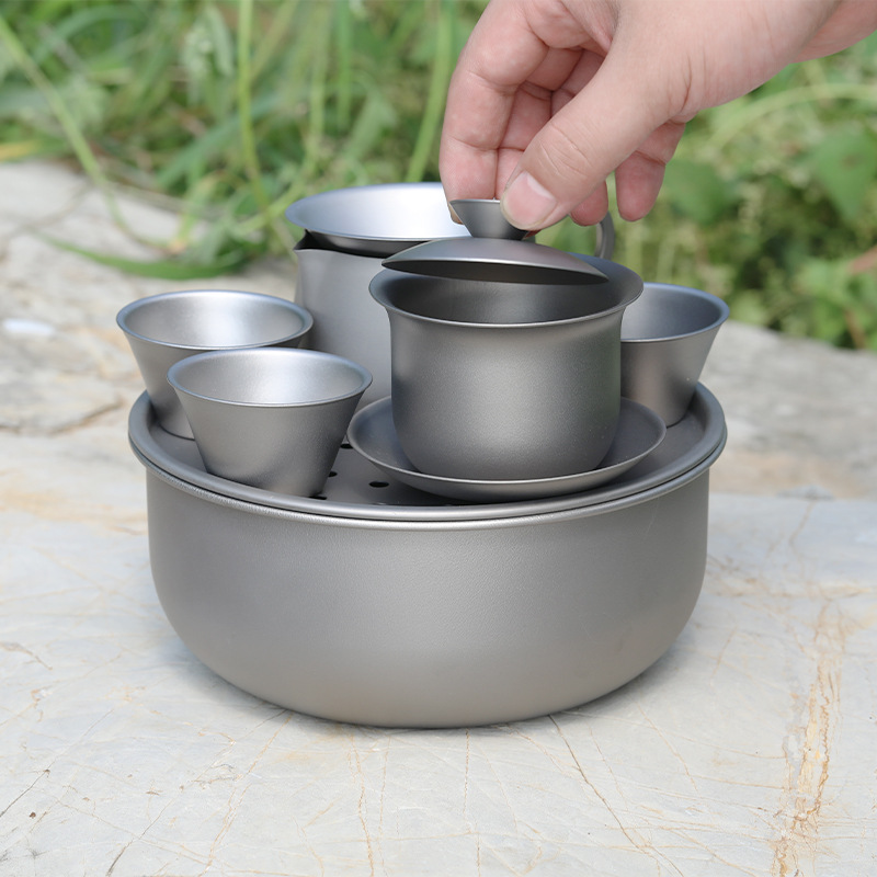 Pure Titanium Tea Set, Portabl - огляд і ціна Camping Cooking Table With Storage